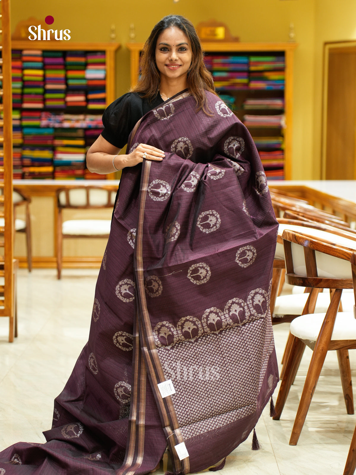 Semi Jute Saree - EFS03189 - Shop on Shrus.com