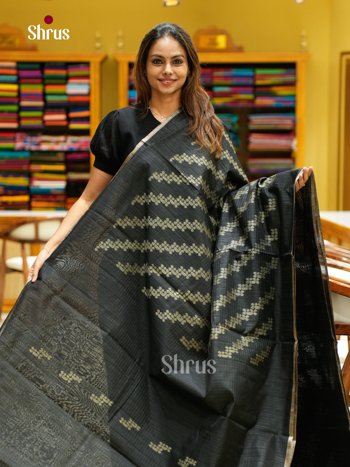 Semi Jute Saree - EFS03270 - Shop on Shrus.com