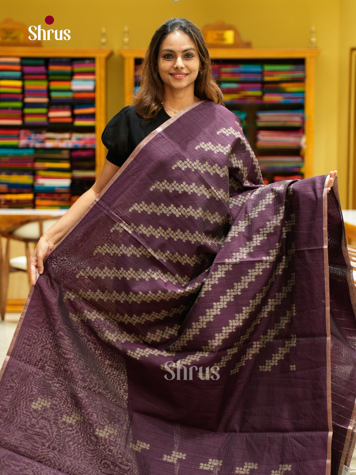 Semi Jute Saree - EFS03271 - Shop on Shrus.com
