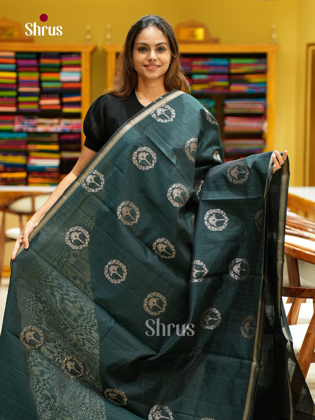 Semi Jute Saree - EFS03273 - Shop on Shrus.com