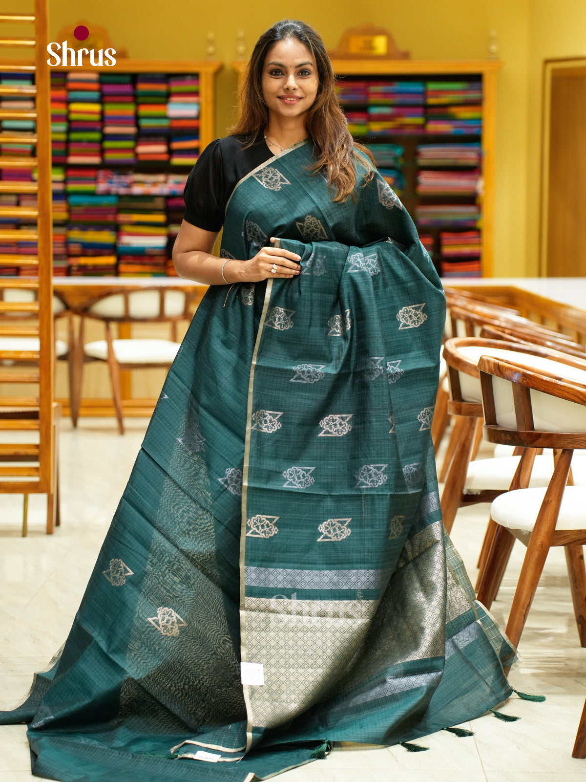 Semi Jute Saree - EFS03282 - Shop on Shrus.com