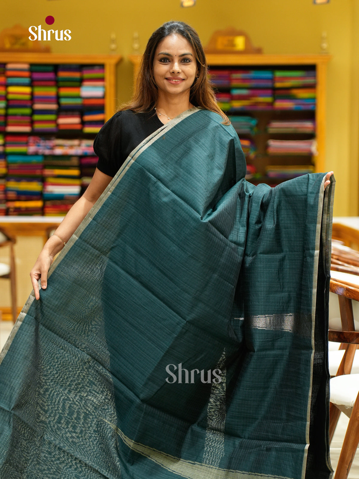 Semi Jute Saree - EFS03285 - Shop on Shrus.com