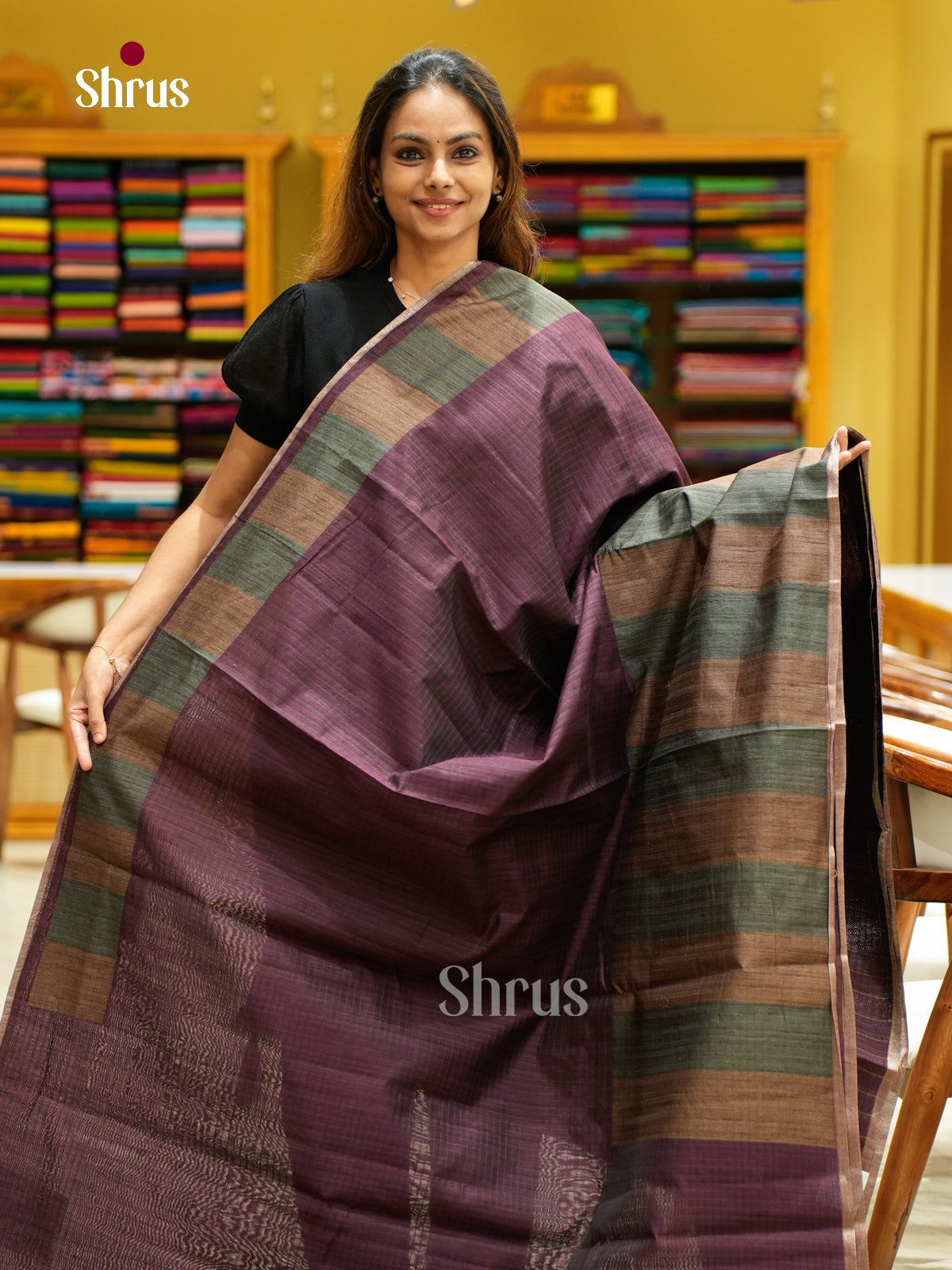 Semi Jute Saree - EFS03286 - Shop on Shrus.com
