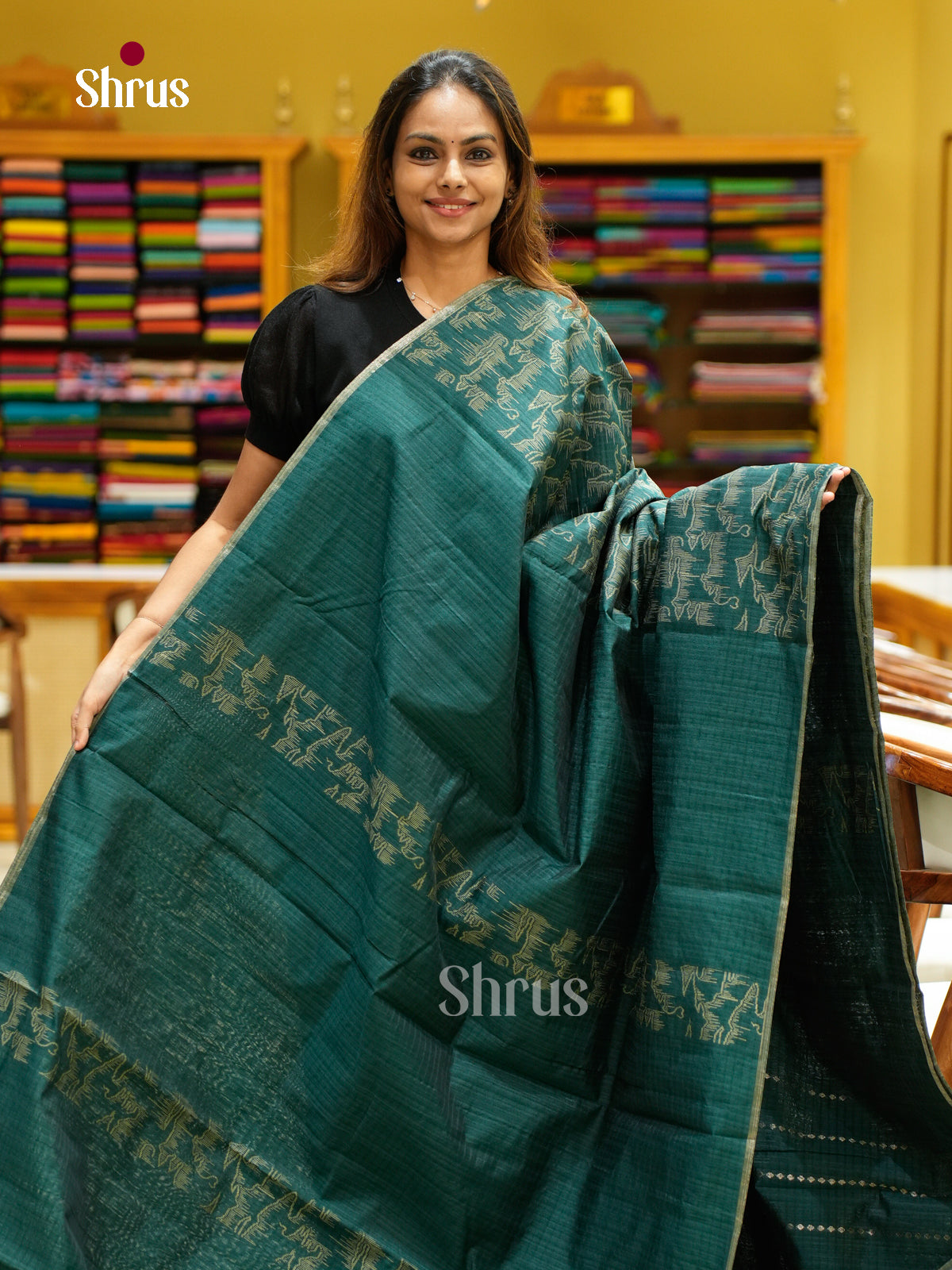 Semi Jute Saree - EFS03298 - Shop on Shrus.com