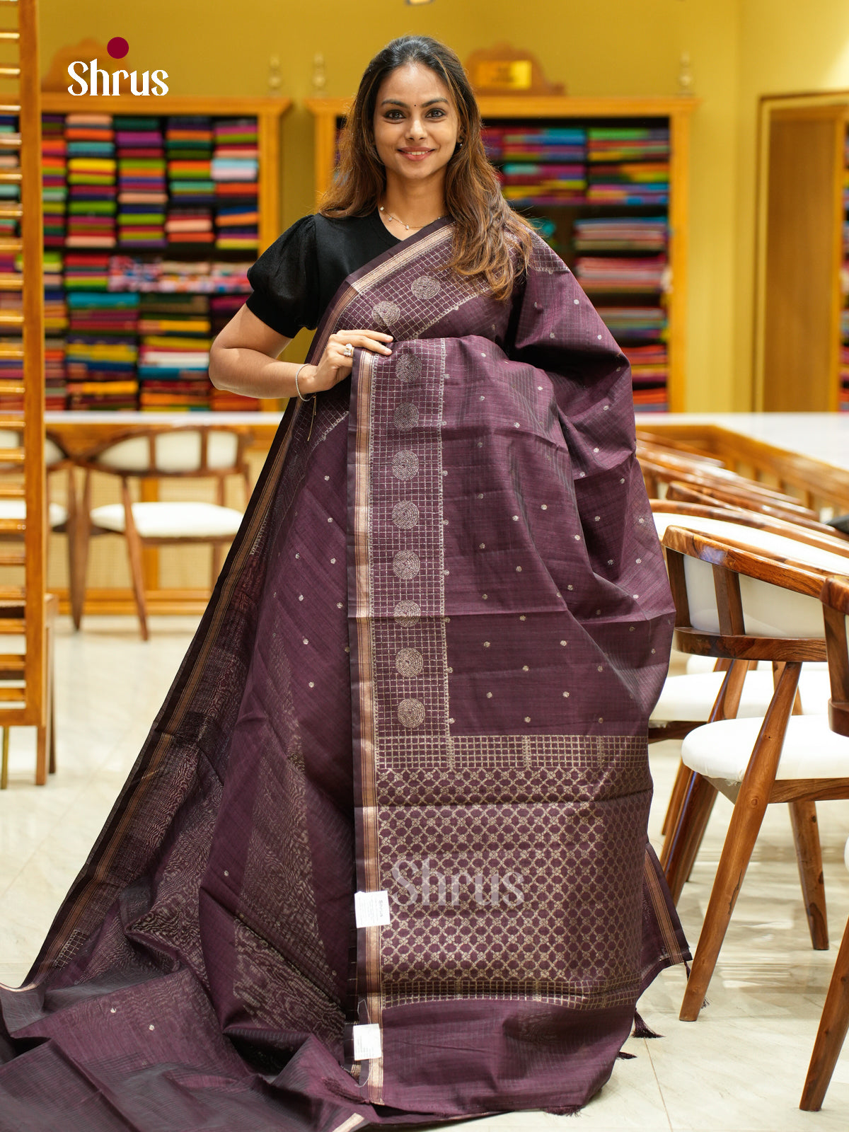 Semi Jute Saree - EFS03305 - Shop on Shrus.com