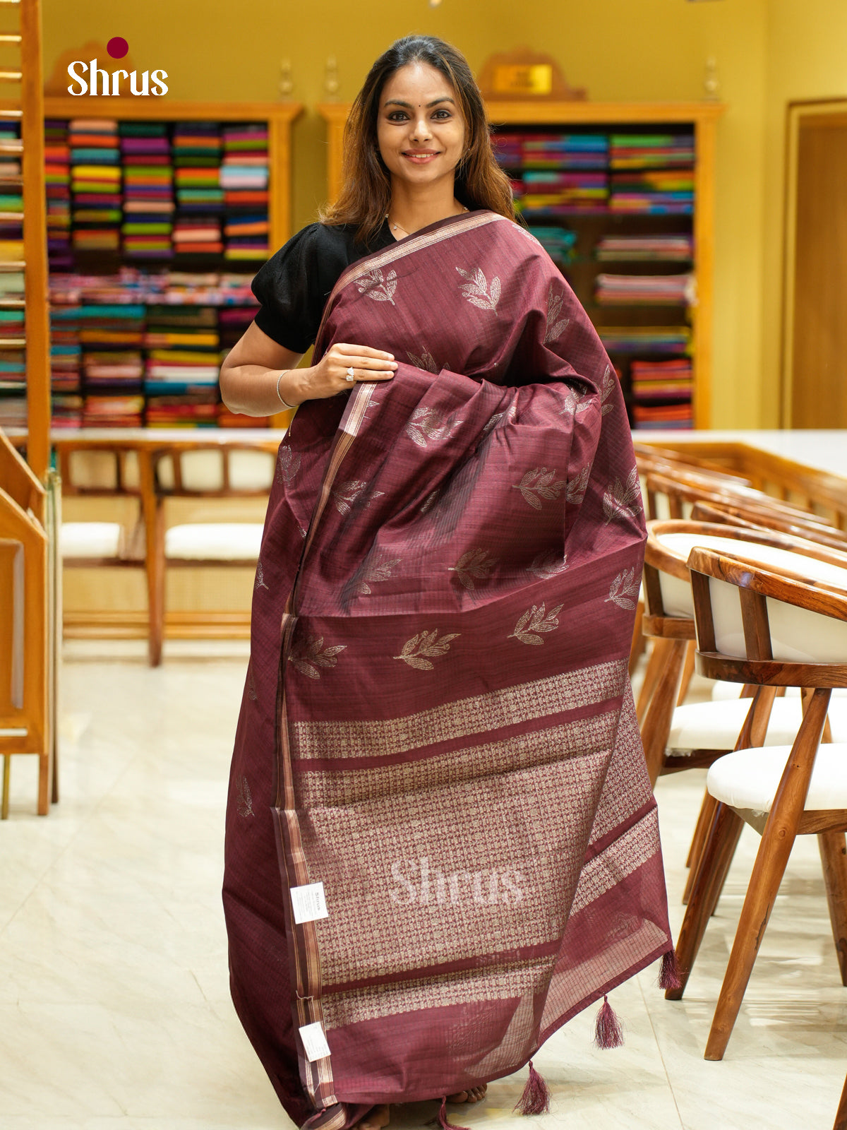 Semi Jute Saree - EFS03307 - Shop on Shrus.com