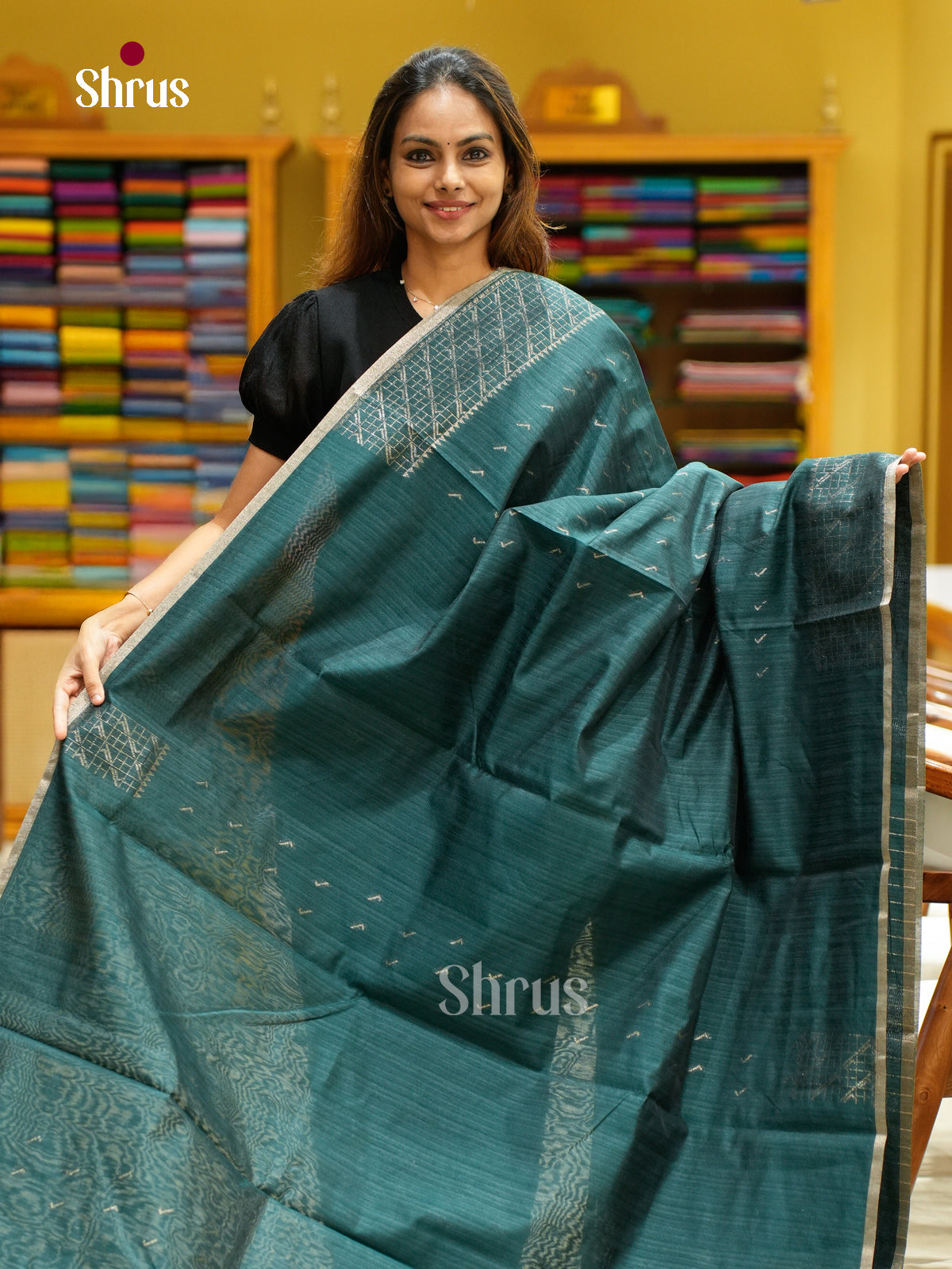 Semi Jute Saree - EFS03325 - Shop on Shrus.com