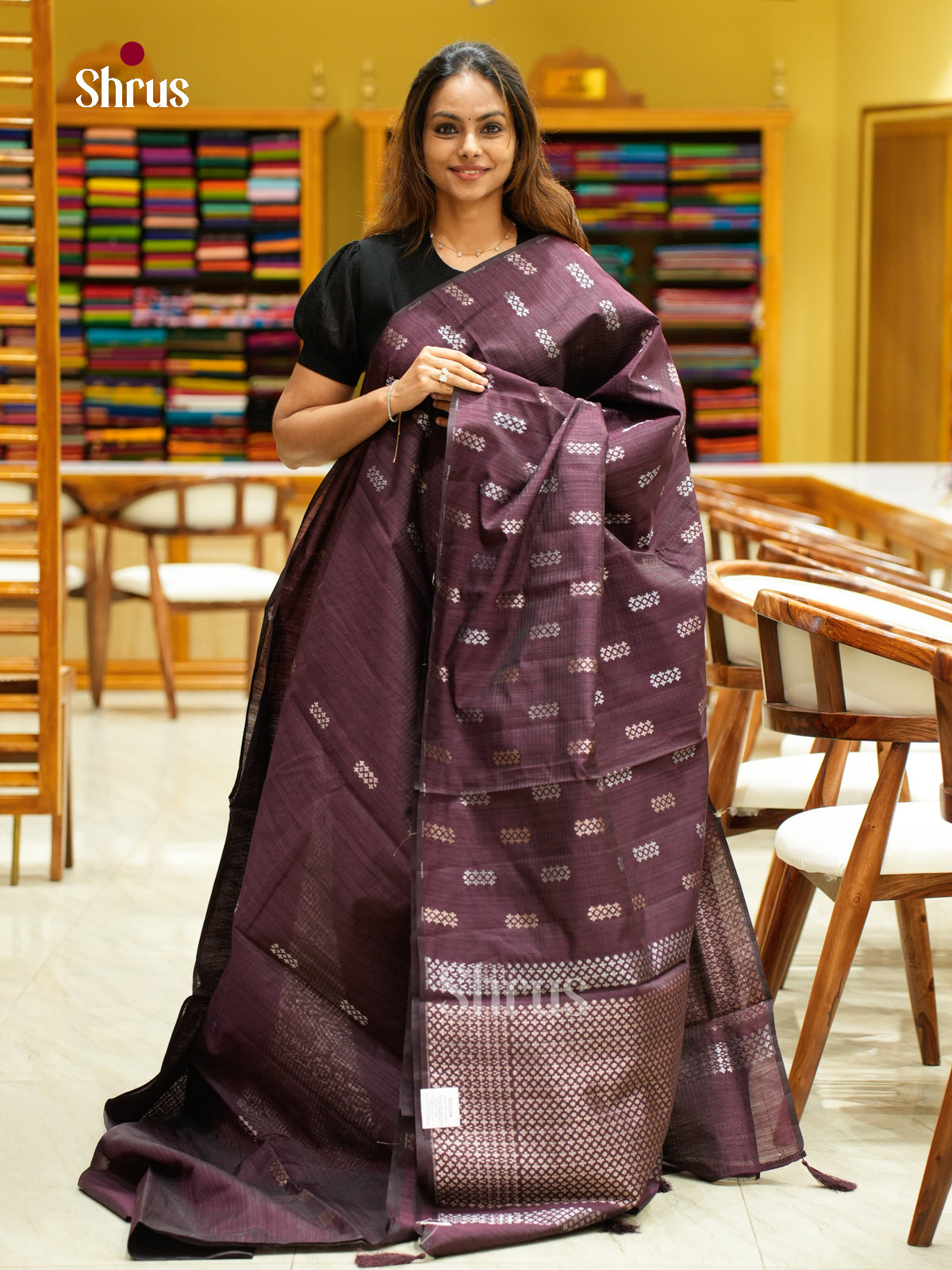 Semi Jute Saree - EFS03326 - Shop on Shrus.com