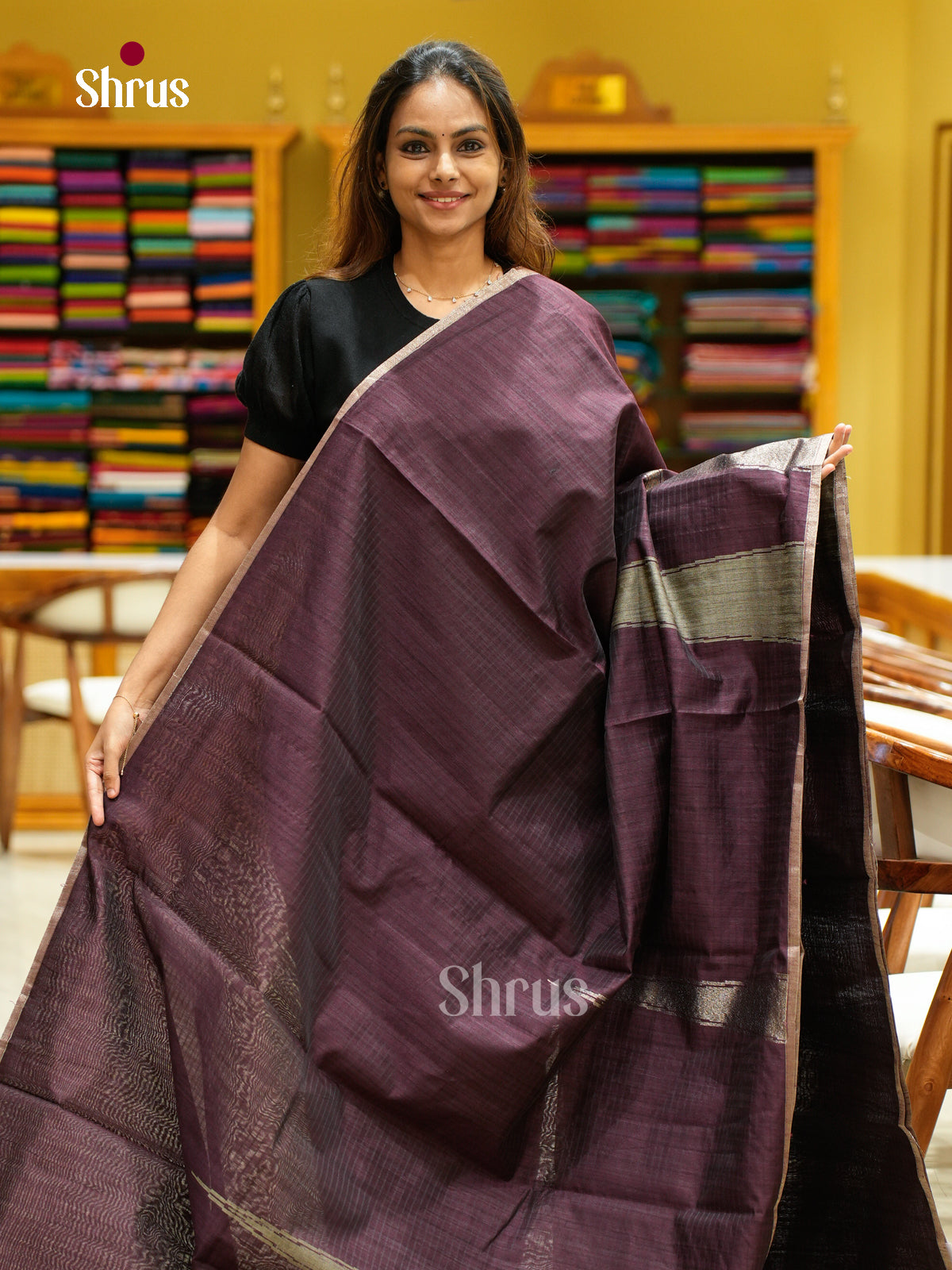 Semi Jute Saree - EFS03331 - Shop on Shrus.com