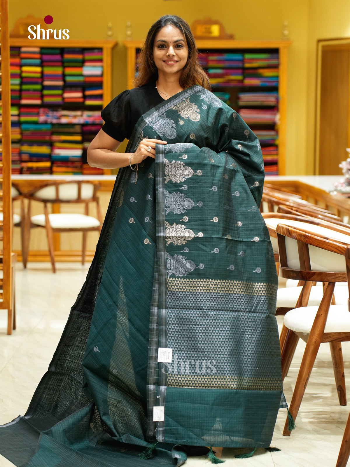 Semi Jute Saree - EFS04018 - Shop on Shrus.com