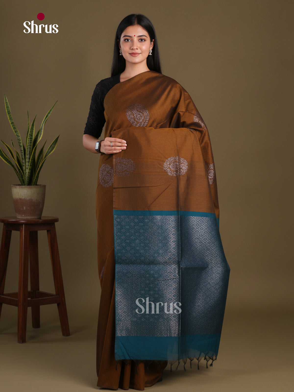 Semi Silkcotton Saree - EFS04440 - Shop on Shrus.com