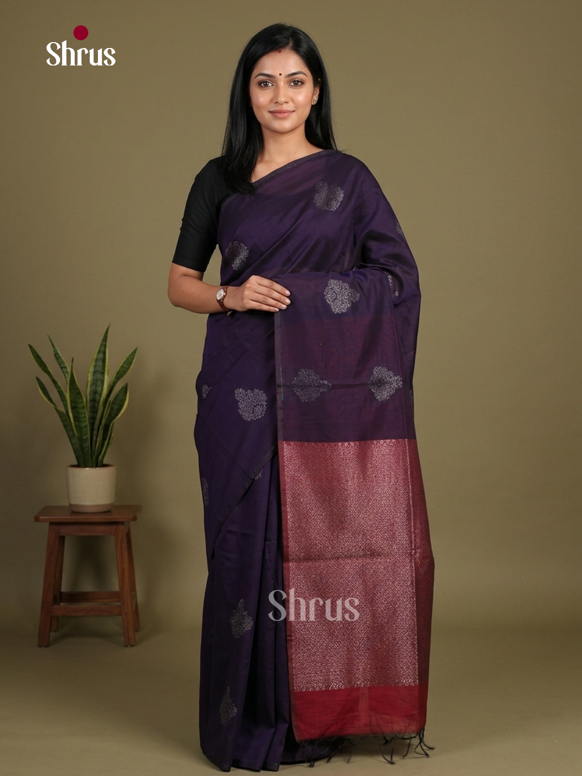 Semi Silkcotton Saree - EFS04474 - Shop on Shrus.com