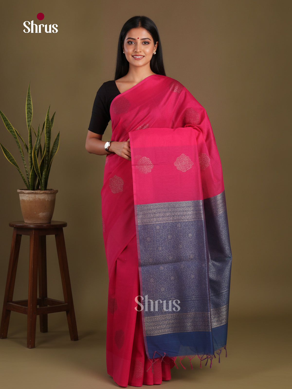 Semi Silkcotton Saree - EFS04488 - Shop on Shrus.com