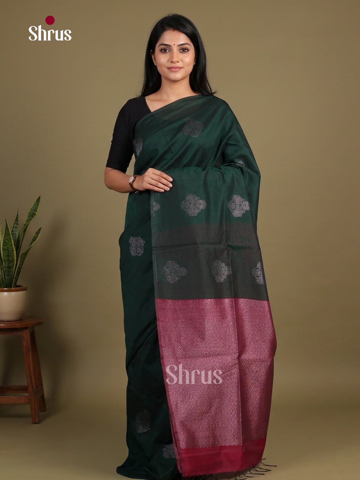 Semi Silkcotton Saree - EFS04496 - Shop on Shrus.com