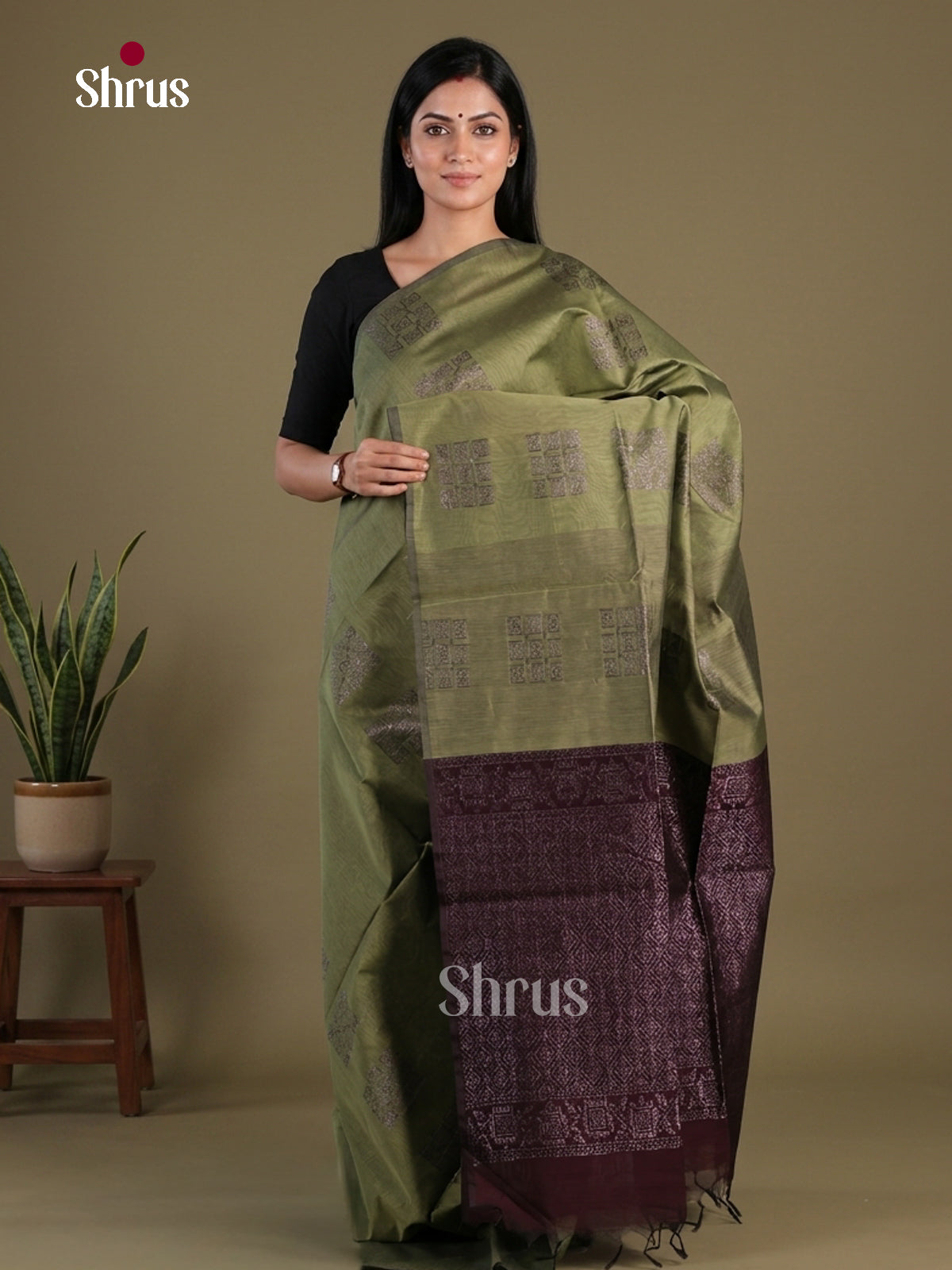 Semi Silkcotton Saree - EFS04522 - Shop on Shrus.com