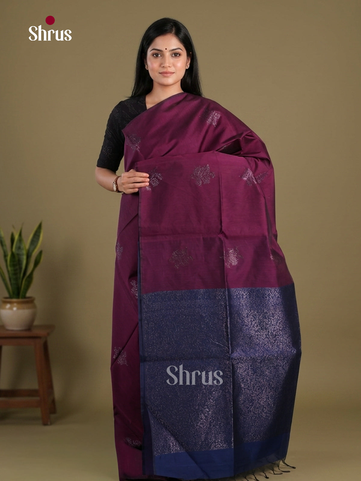 Semi Silkcotton Saree - EFS04557 - Shop on Shrus.com