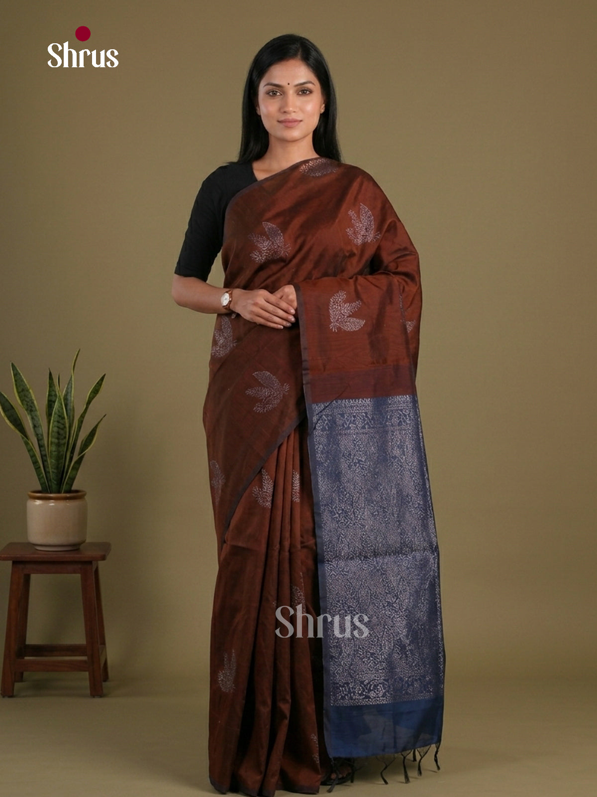 Semi Silkcotton Saree - EFS04568 - Shop on Shrus.com
