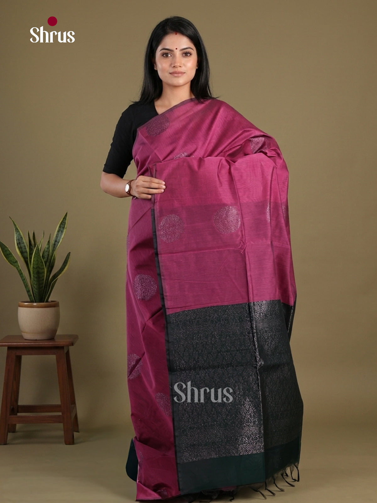 Semi Silkcotton Saree - EFS04578 - Shop on Shrus.com