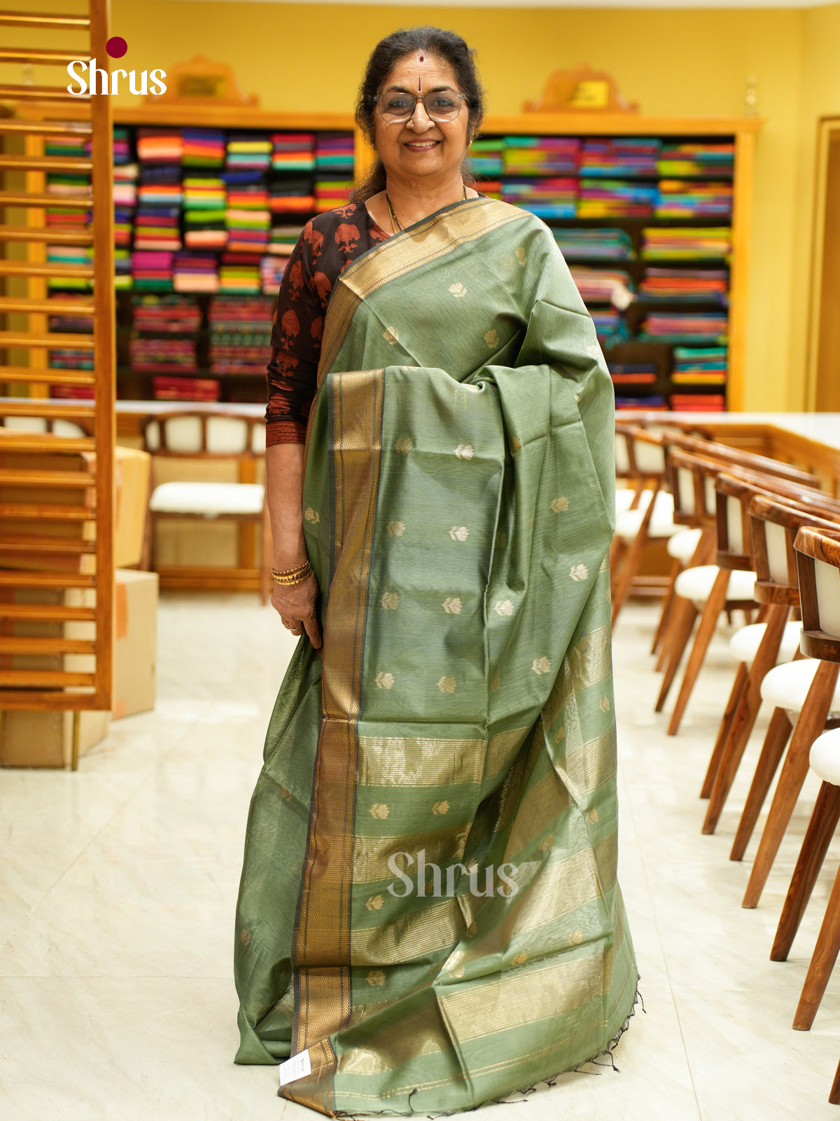Maheshwari silkcotton Saree - EFS05011 - Shop on Shrus.com