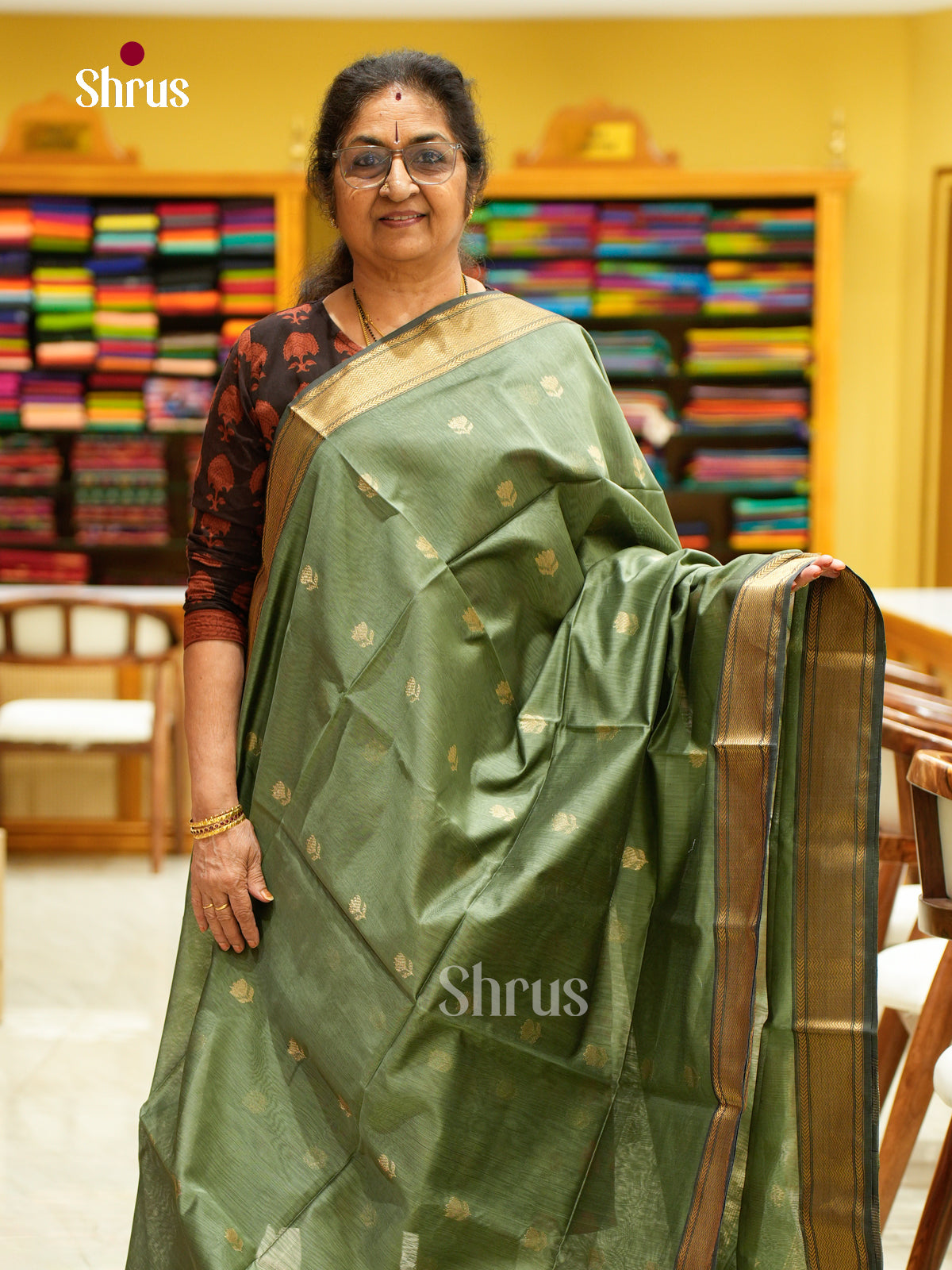 Maheshwari silkcotton Saree - EFS05011 - Shop on Shrus.com