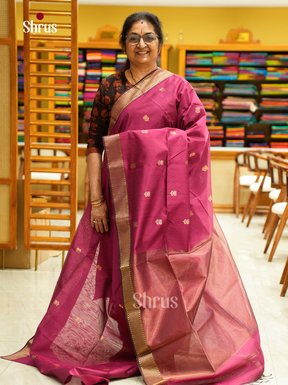 Maheshwari silkcotton Saree - EFS05012 - Shop on Shrus.com