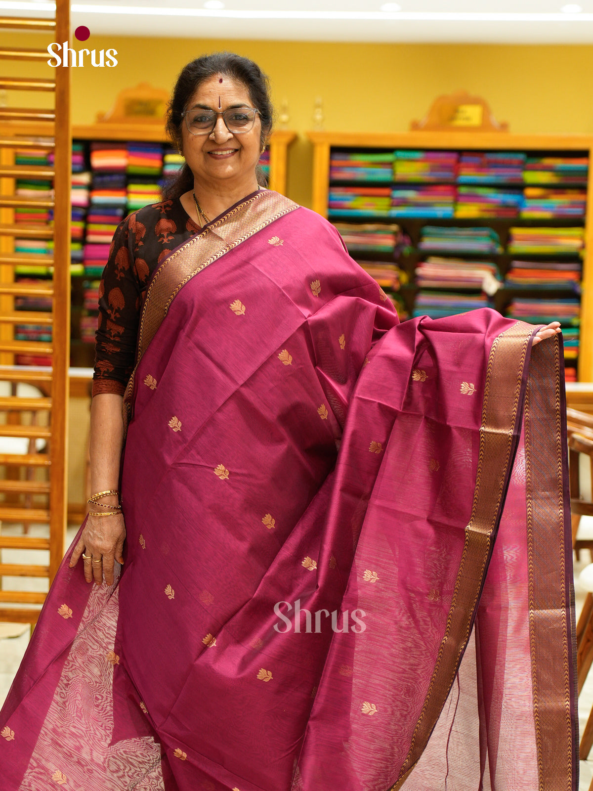 Maheshwari silkcotton Saree - EFS05012 - Shop on Shrus.com
