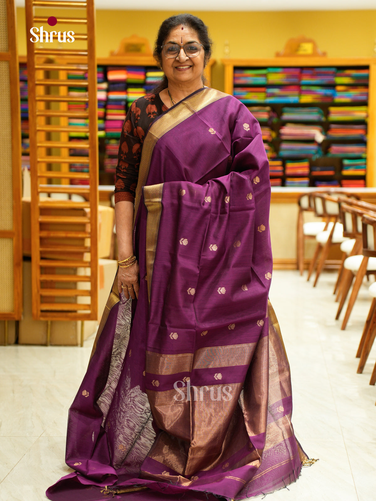 Maheshwari silkcotton Saree - EFS05013 - Shop on Shrus.com