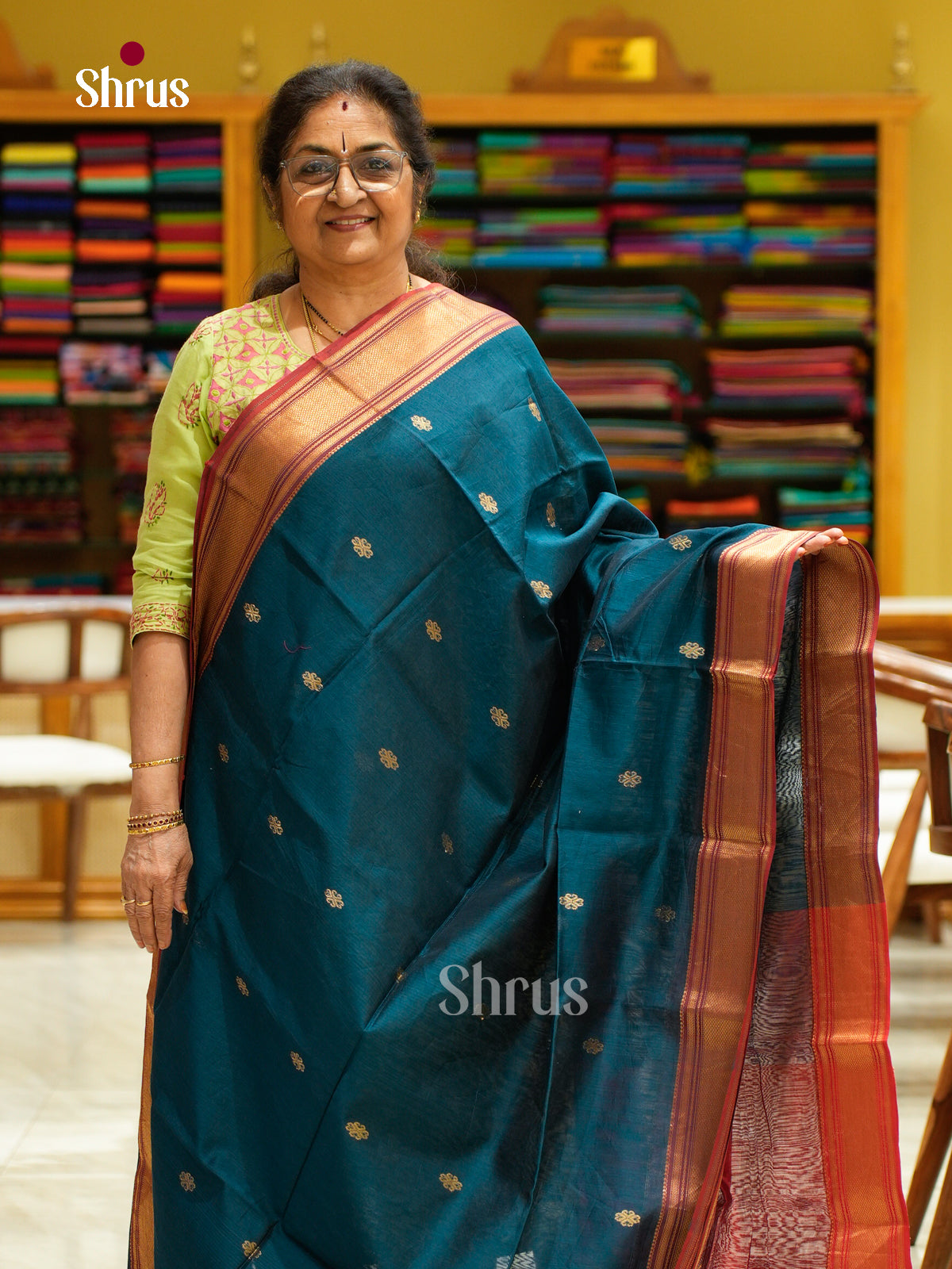 Maheshwari silkcotton Saree - EFS05017 - Shop on Shrus.com