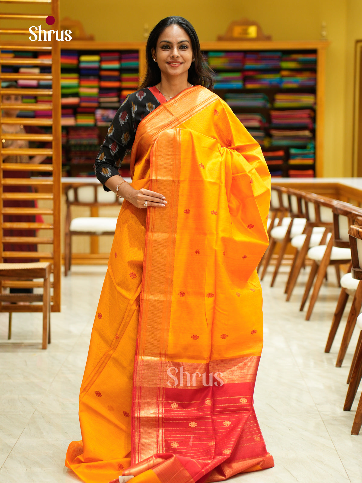 Maheshwari silkcotton Saree - EFS05018 - Shop on Shrus.com