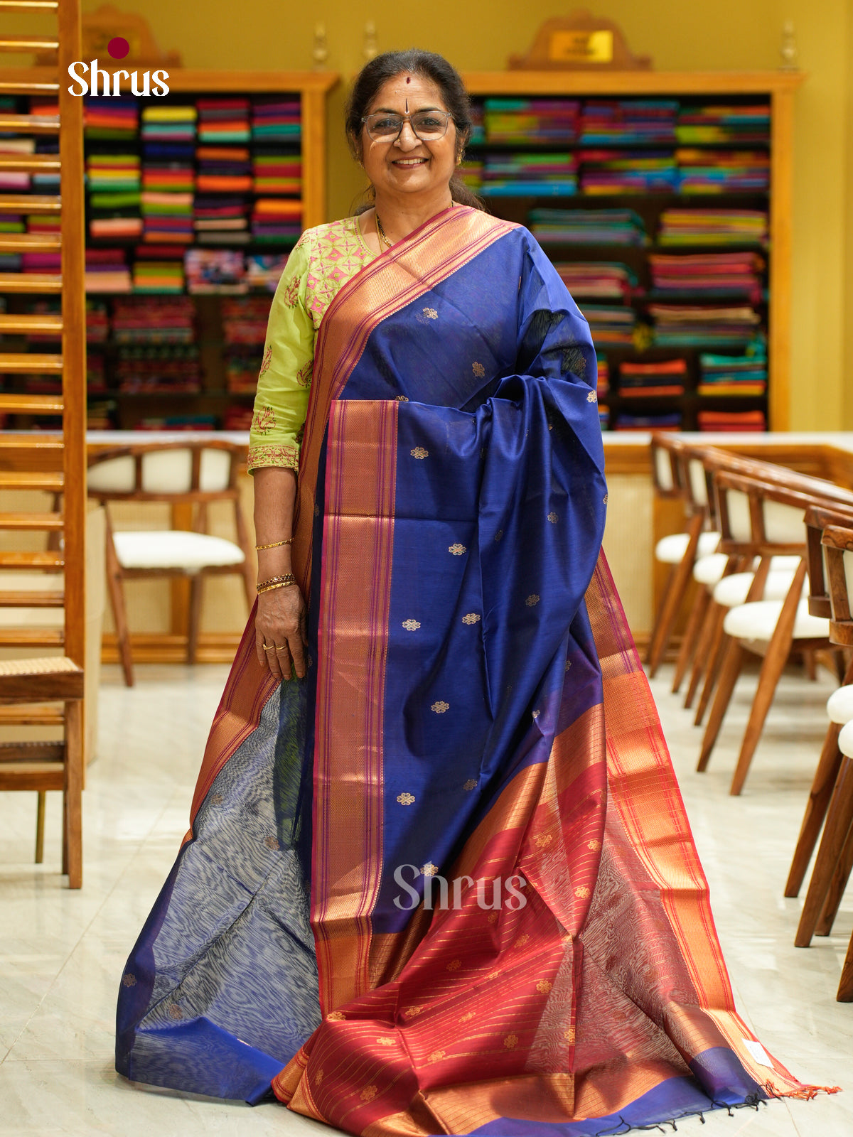 Maheshwari silkcotton Saree - EFS05022 - Shop on Shrus.com
