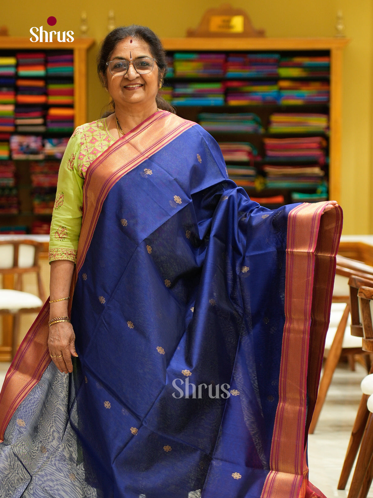 Maheshwari silkcotton Saree - EFS05022 - Shop on Shrus.com