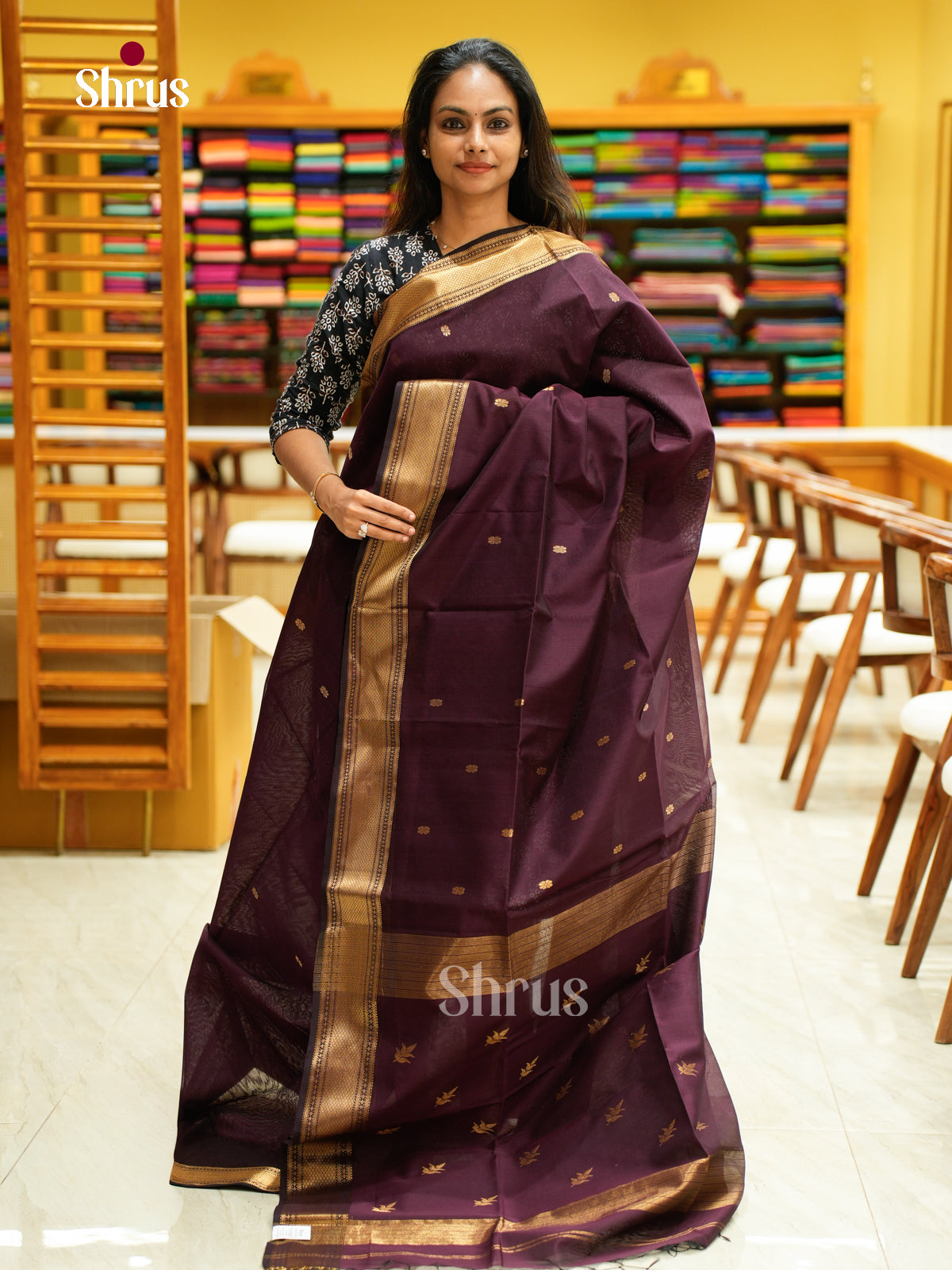 Maheshwari silkcotton Saree - EFS05030 - Shop on Shrus.com