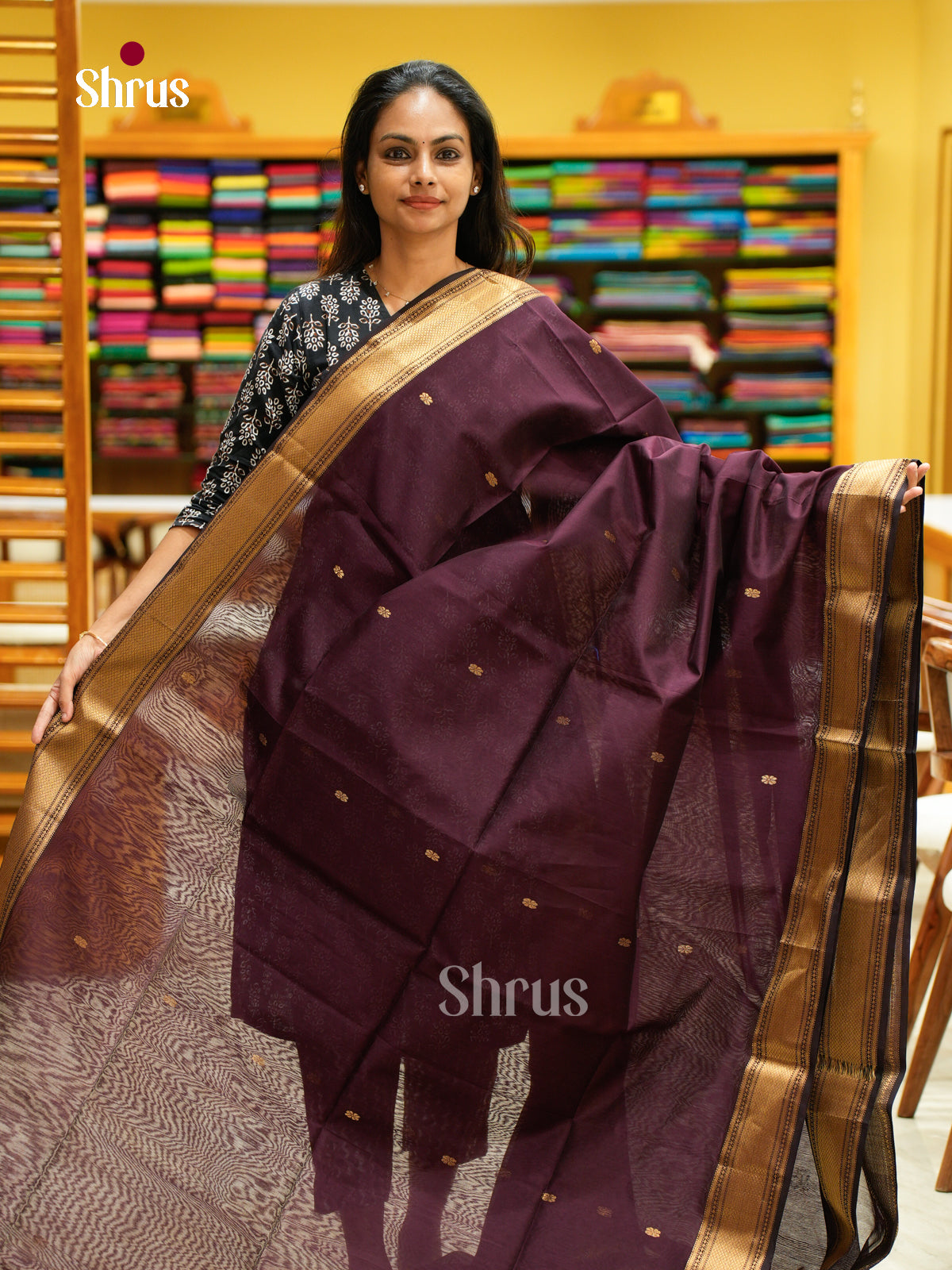 Maheshwari silkcotton Saree - EFS05030 - Shop on Shrus.com