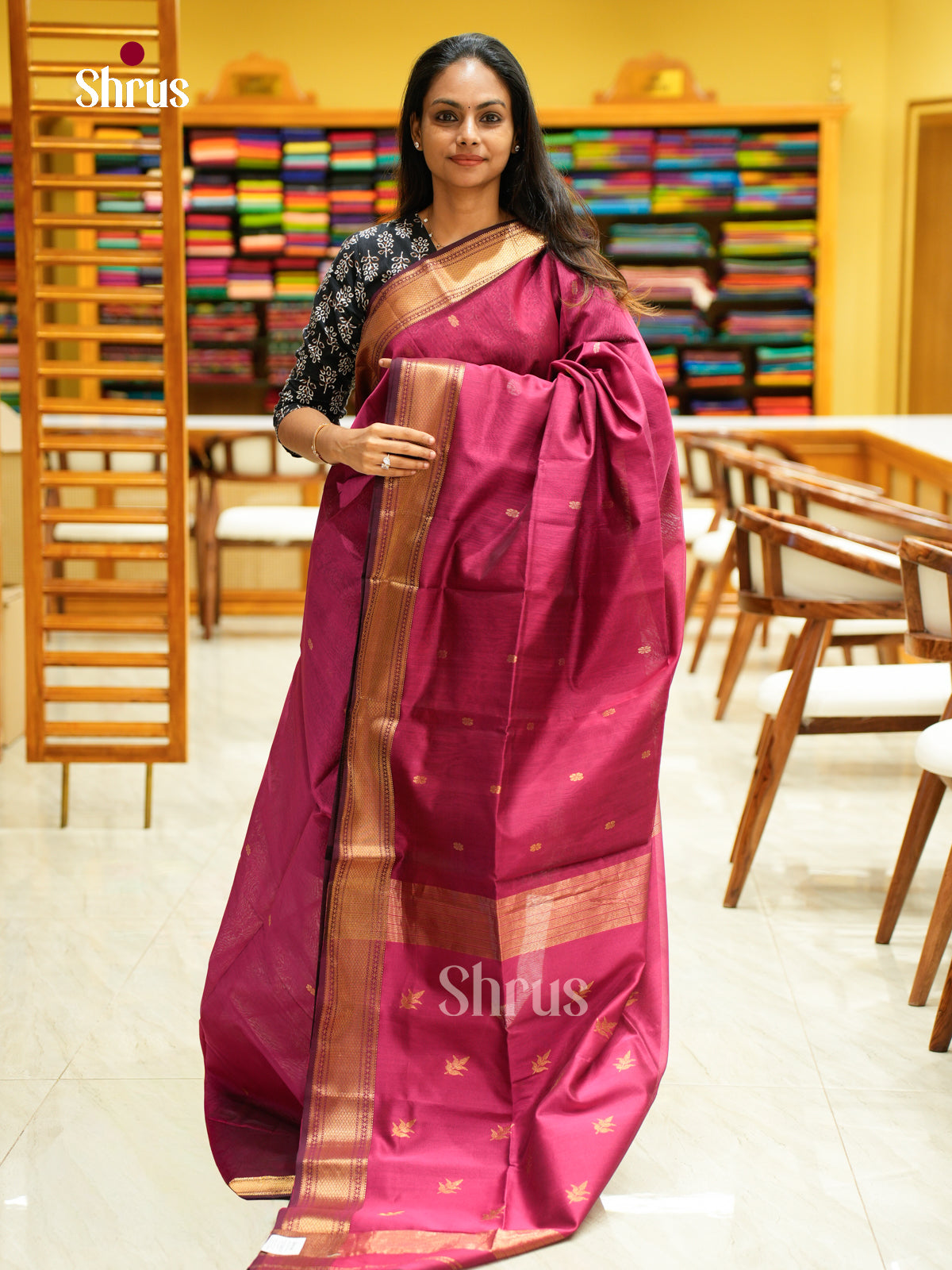 Maheshwari silkcotton Saree - EFS05031 - Shop on Shrus.com