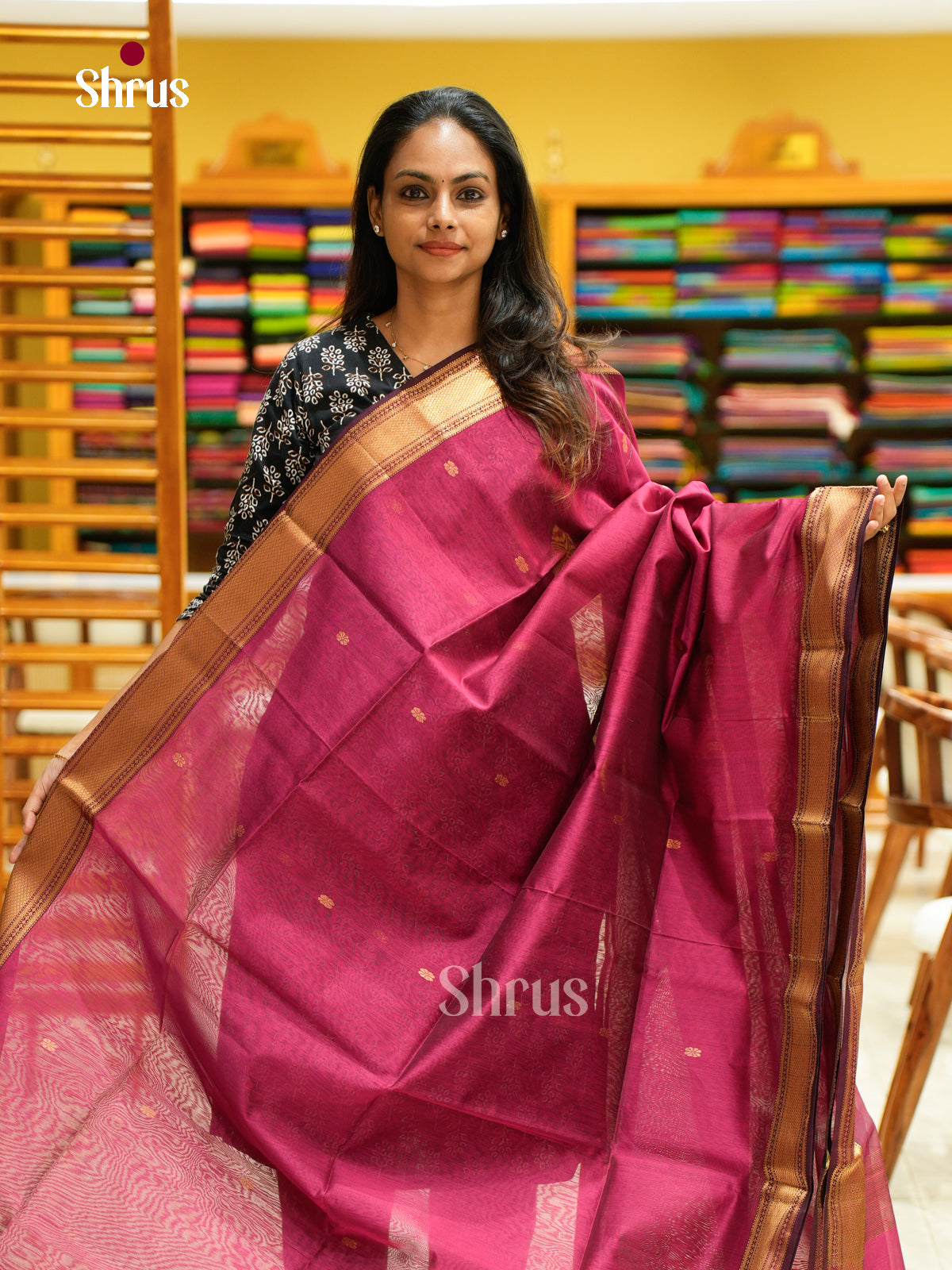 Maheshwari silkcotton Saree - EFS05031 - Shop on Shrus.com