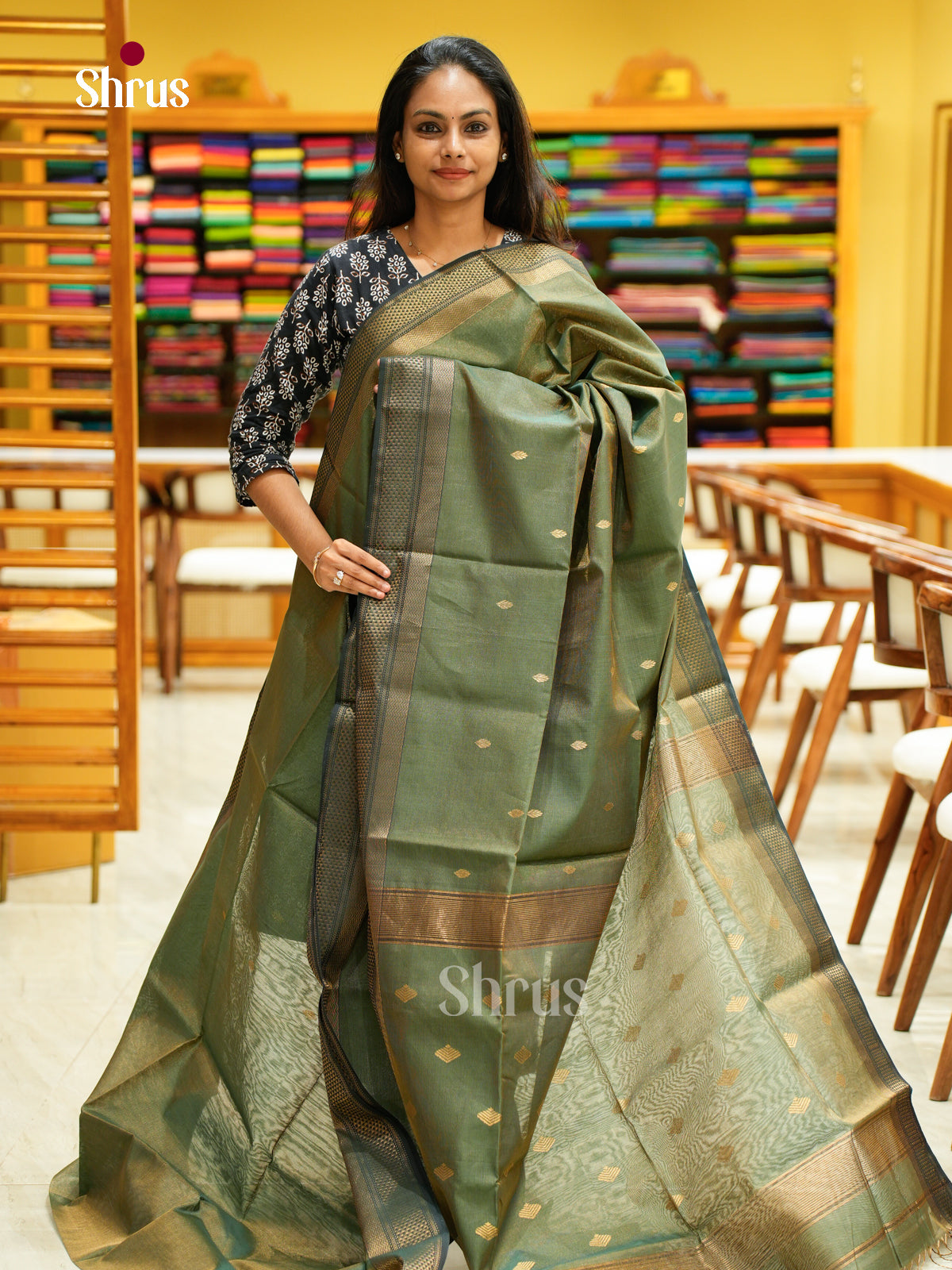 Maheshwari silkcotton Saree - EFS05043 - Shop on Shrus.com