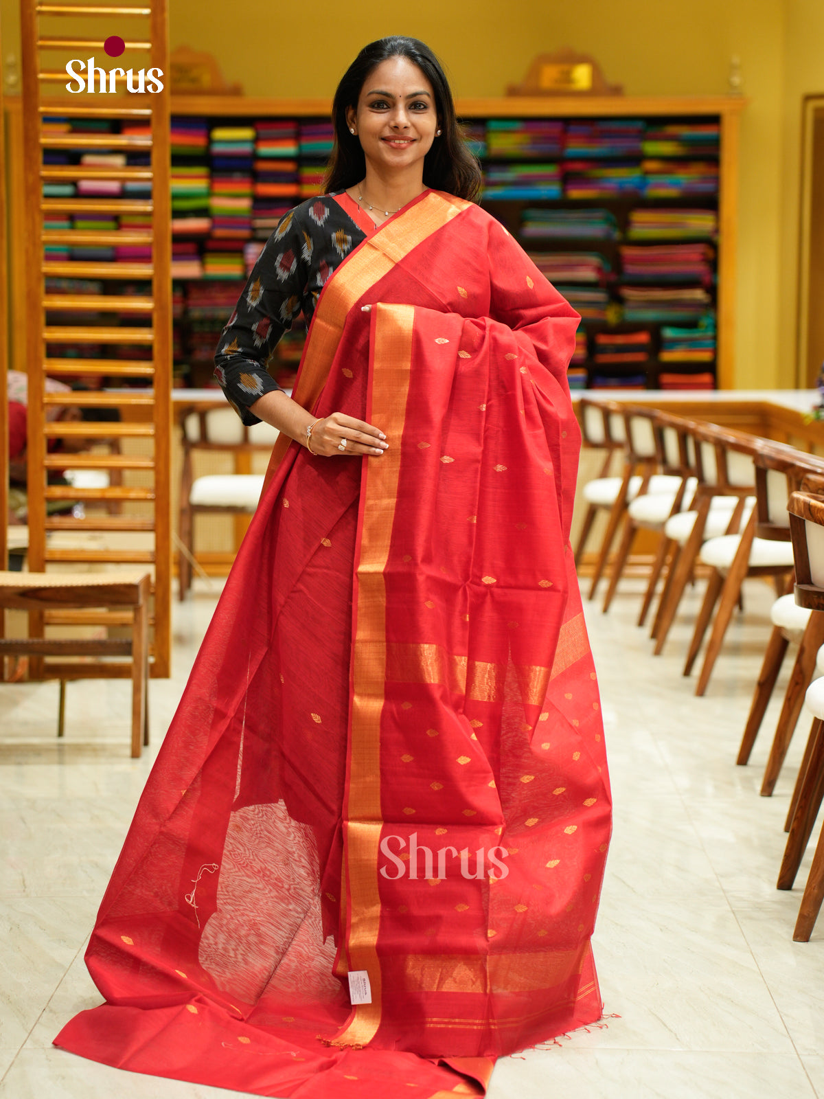 Maheshwari silkcotton Saree - EFS05052 - Shop on Shrus.com