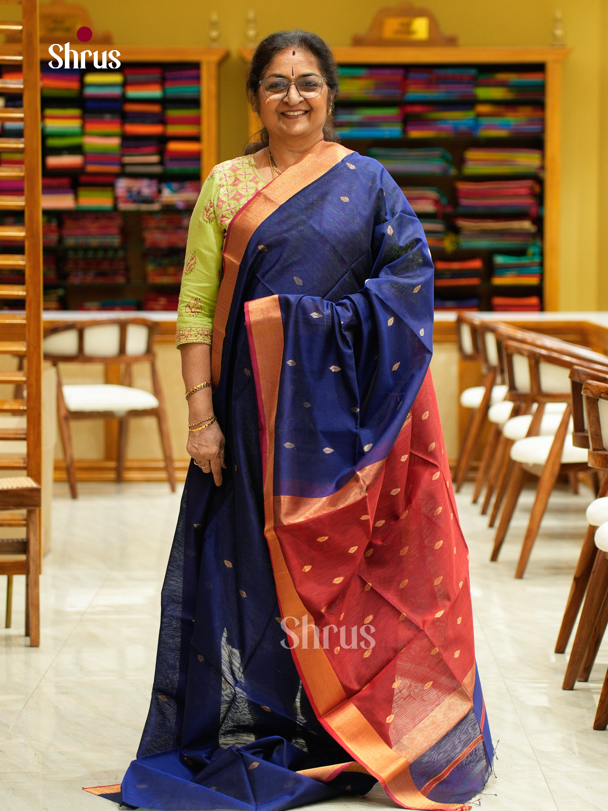 Maheshwari silkcotton Saree - EFS05057 - Shop on Shrus.com