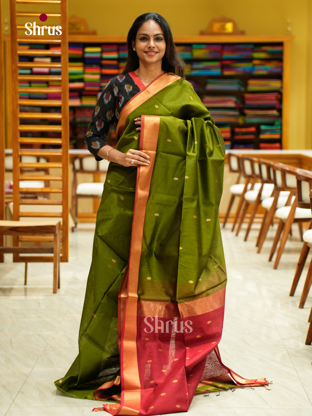 Maheshwari silkcotton Saree - EFS05060 - Shop on Shrus.com