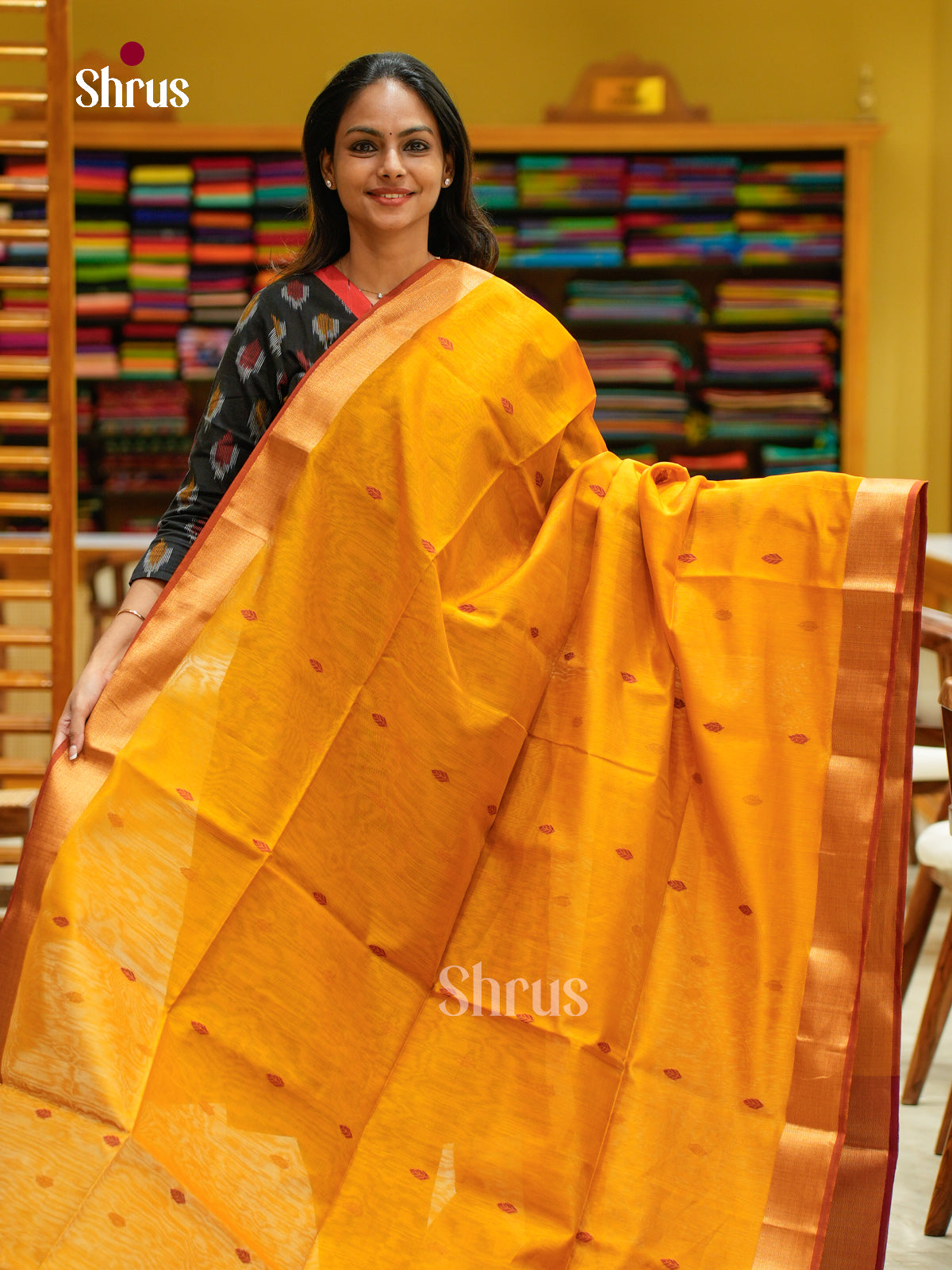 Maheshwari silkcotton Saree - EFS05061 - Shop on Shrus.com