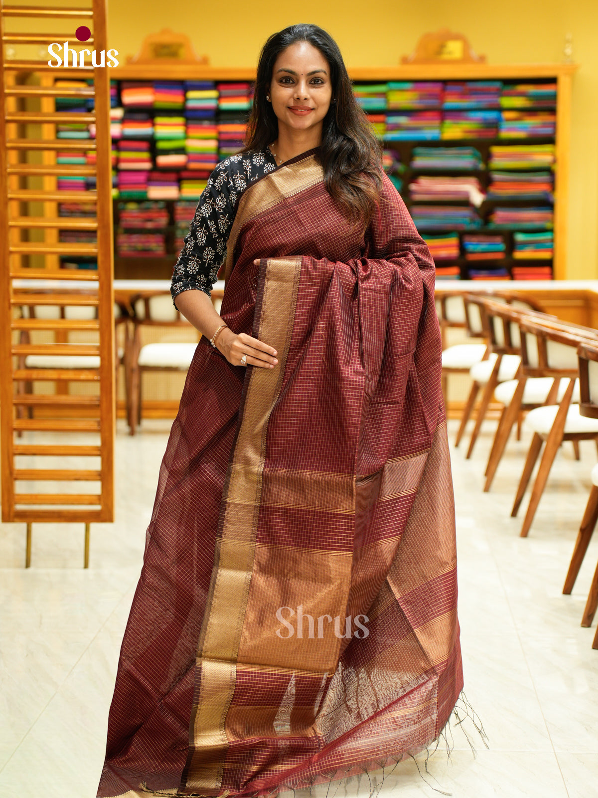 Maheshwari silkcotton Saree - EFS05069 - Shop on Shrus.com