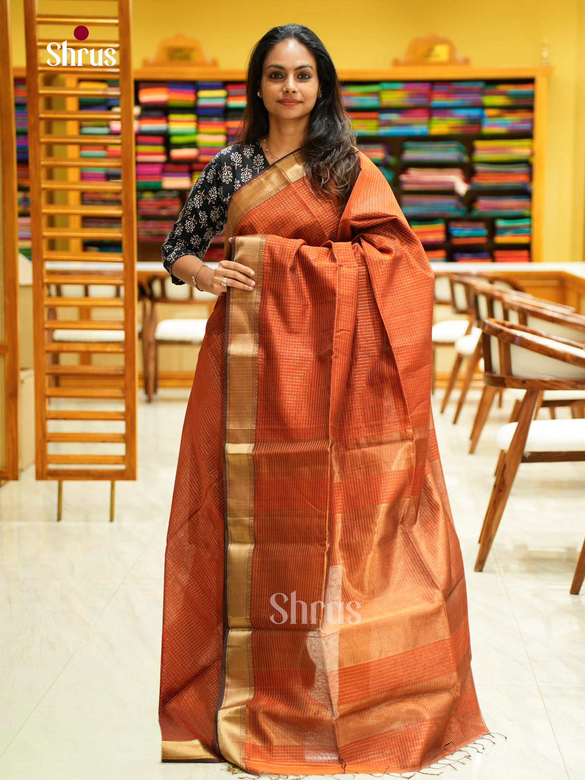 Maheshwari silkcotton Saree - EFS05070 - Shop on Shrus.com