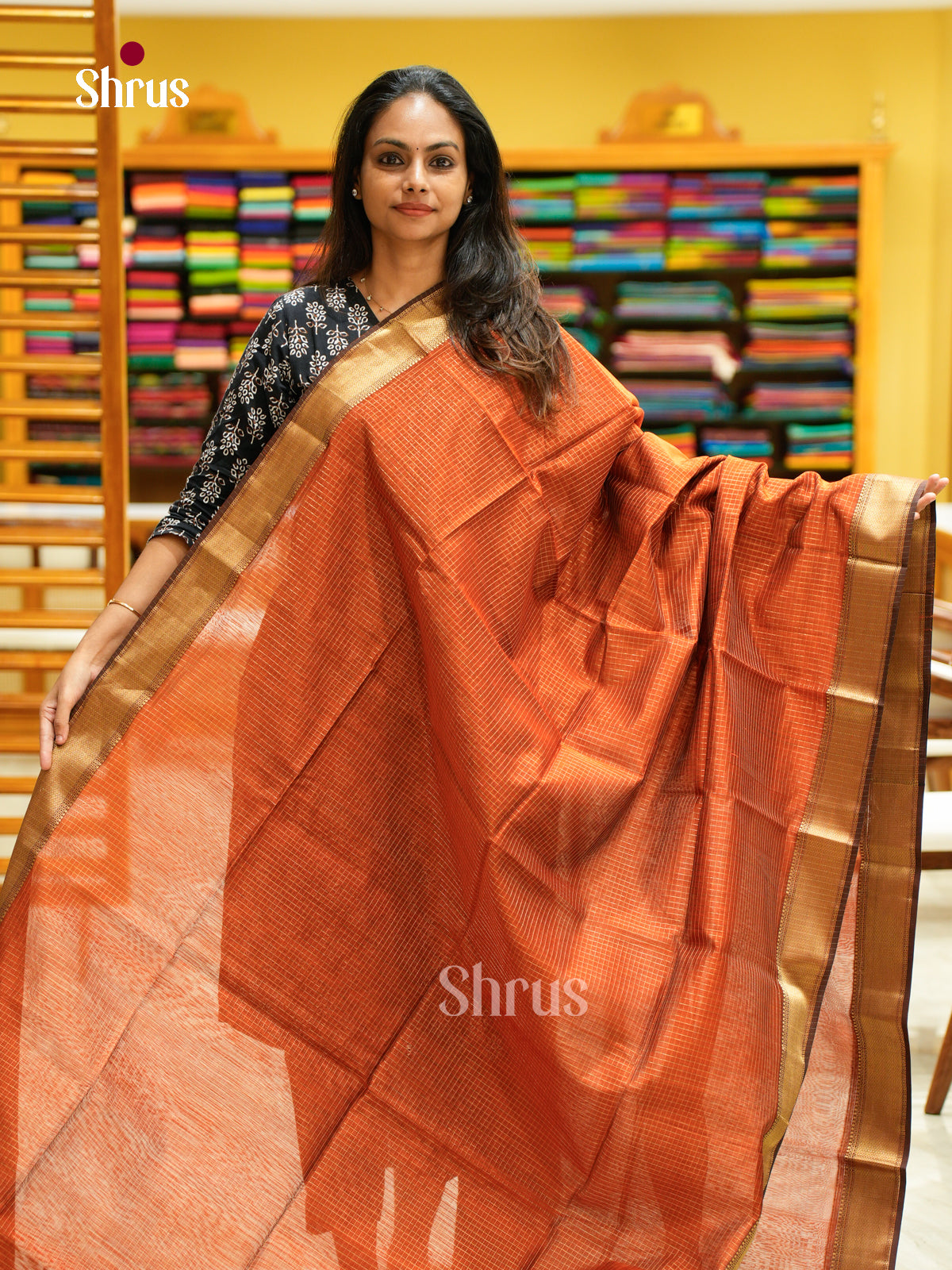 Maheshwari silkcotton Saree - EFS05070 - Shop on Shrus.com