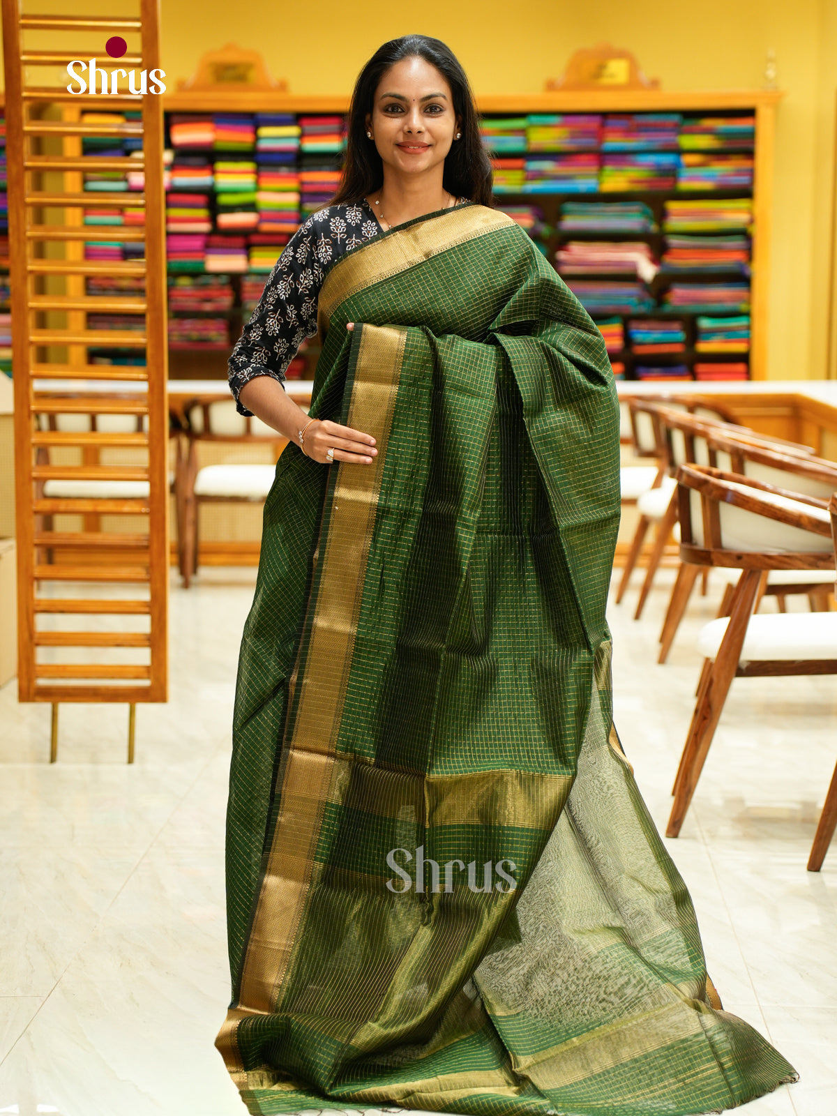 Maheshwari silkcotton Saree - EFS05072 - Shop on Shrus.com