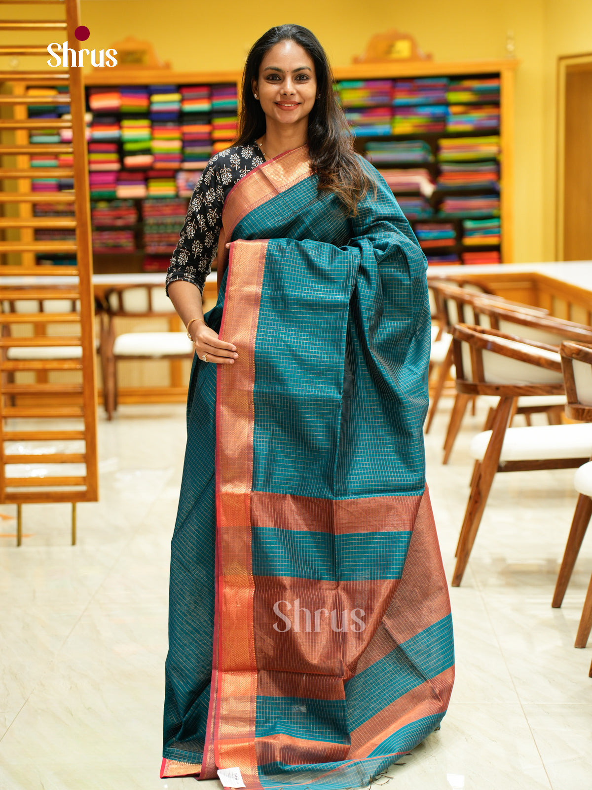 Maheshwari silkcotton Saree - EFS05073 - Shop on Shrus.com