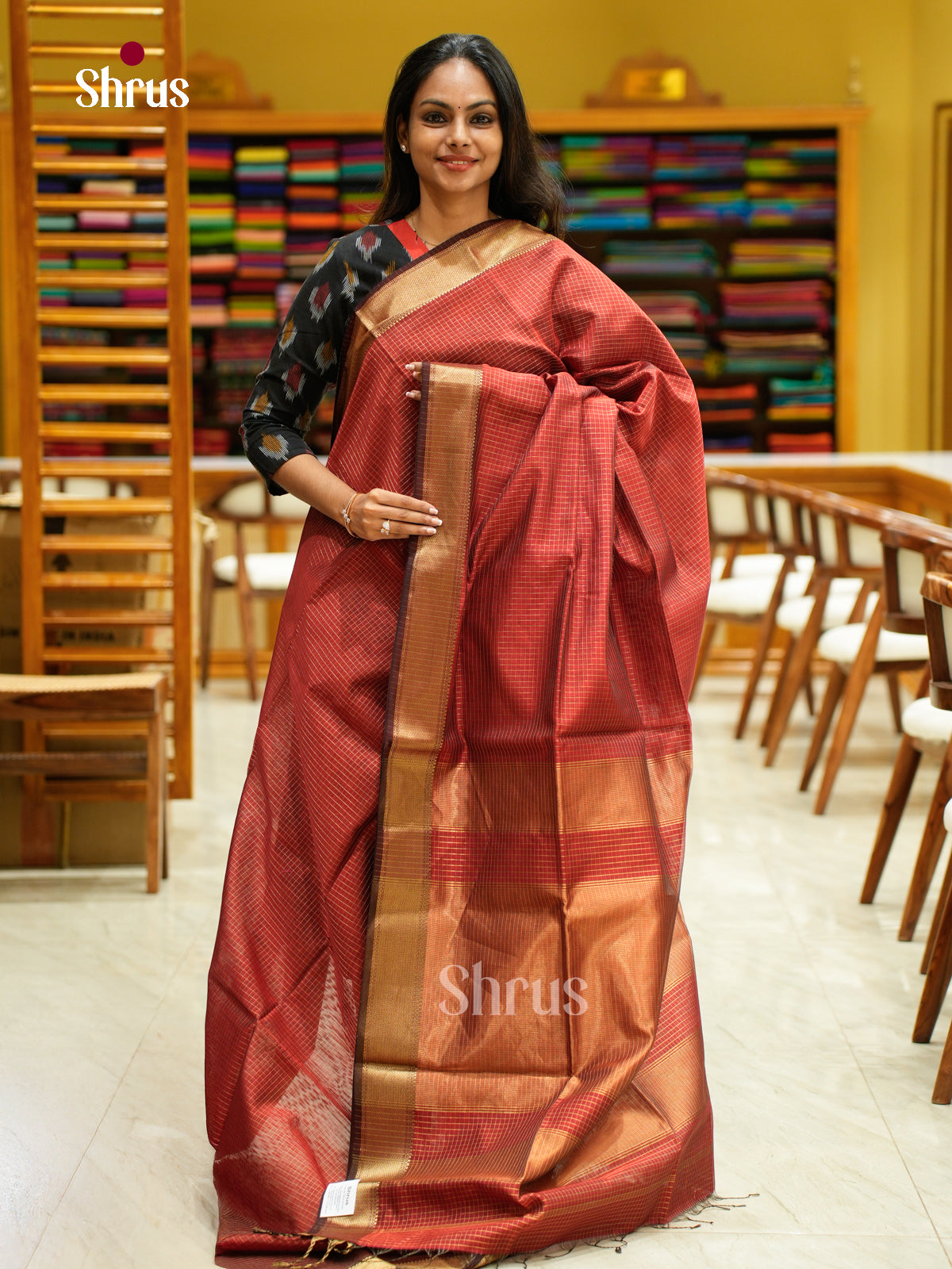 Maheshwari silkcotton Saree - EFS05081 - Shop on Shrus.com