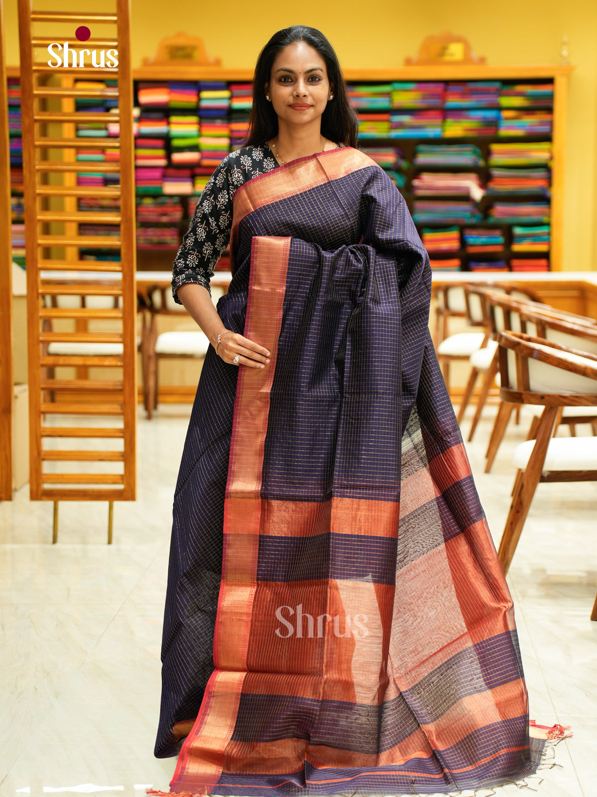 Maheshwari silkcotton Saree - EFS05085 - Shop on Shrus.com