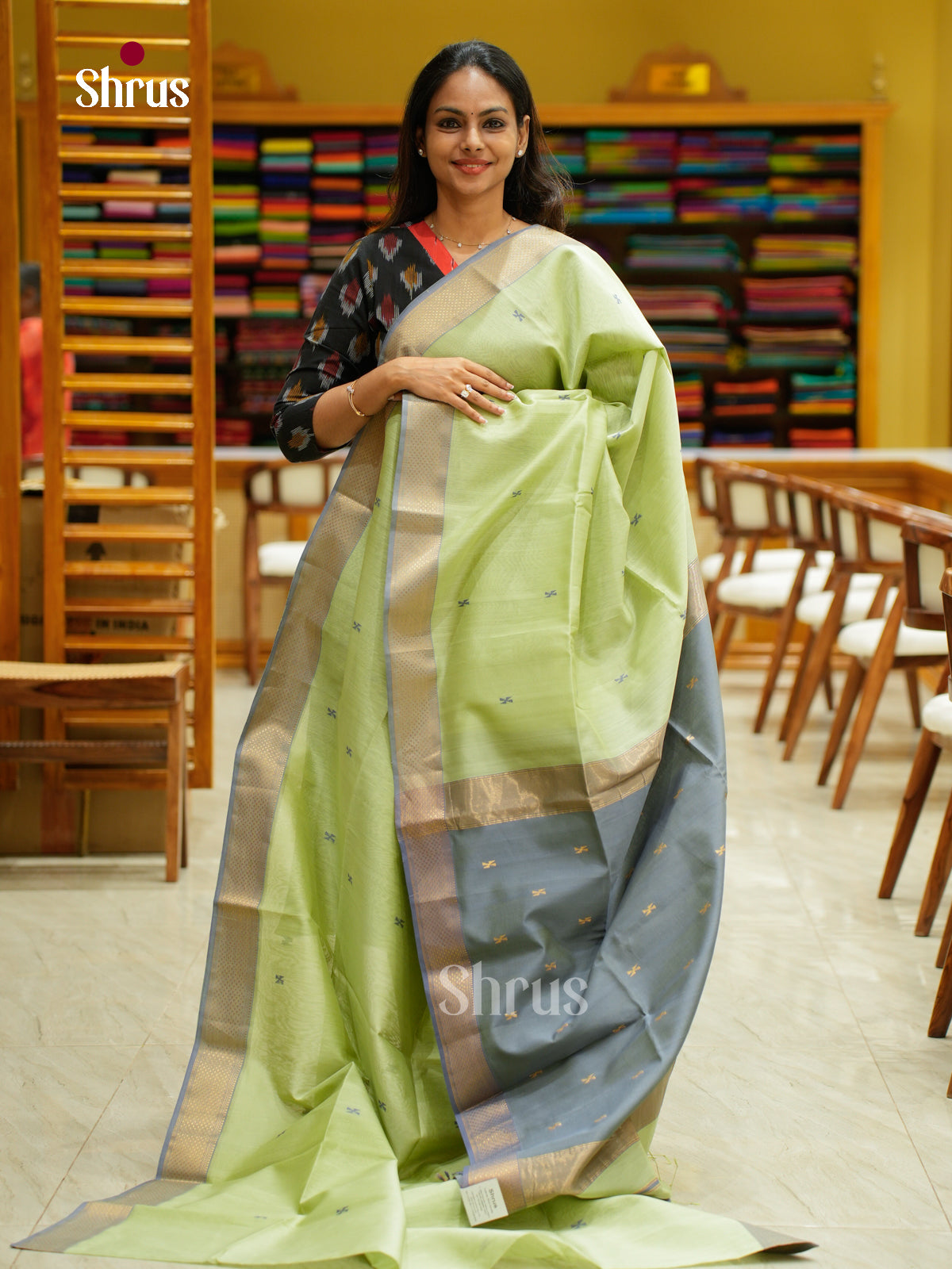 Maheshwari silkcotton Saree - EFS05096 - Shop on Shrus.com