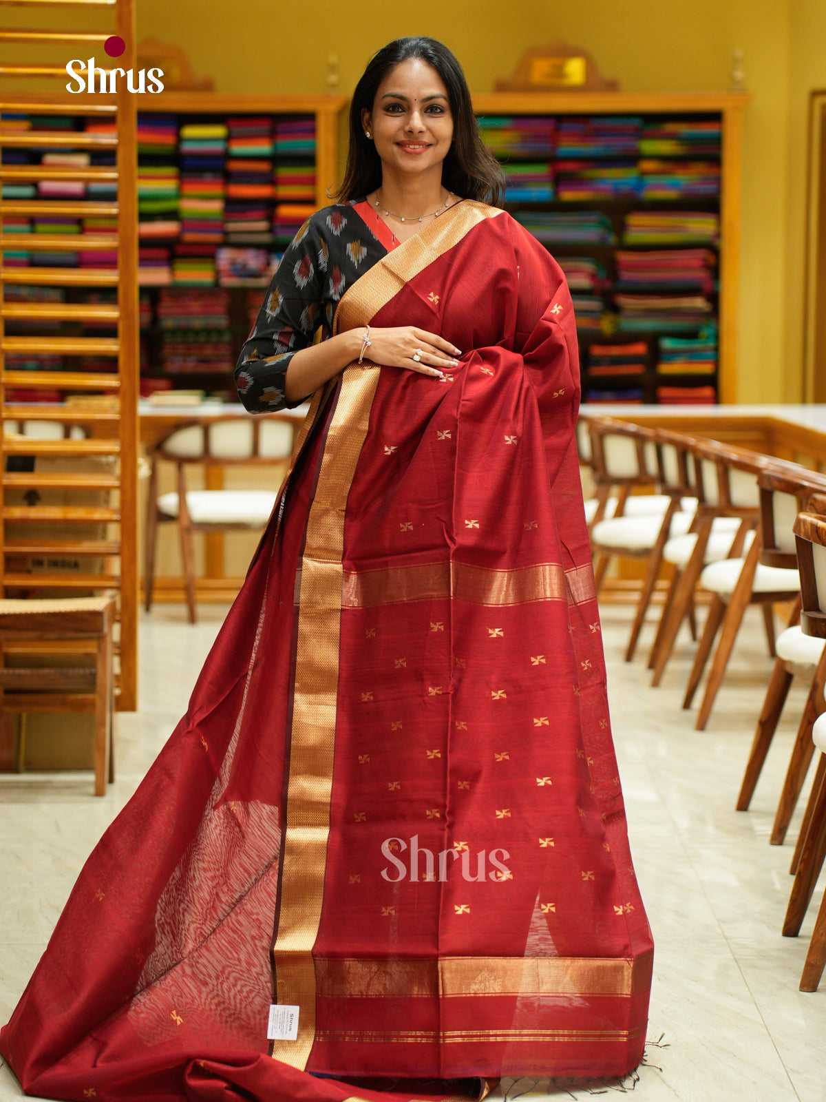 Maheshwari silkcotton Saree - EFS05097 - Shop on Shrus.com