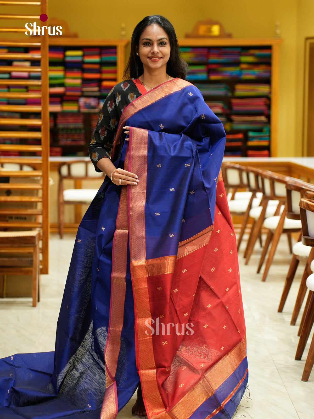 Maheshwari silkcotton Saree - EFS05099 - Shop on Shrus.com